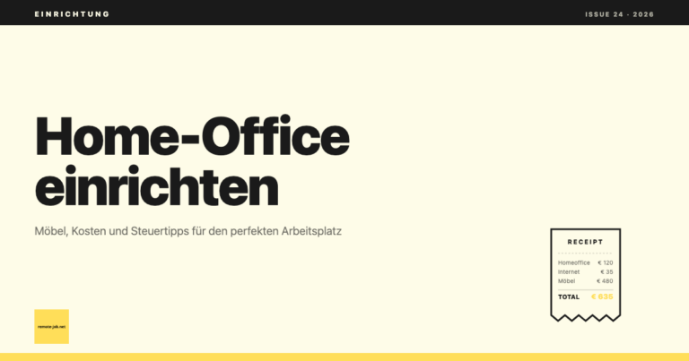 remote-job.net: Home-Office einrichten - Dein perfekter Arbeitsplatz zu Hause