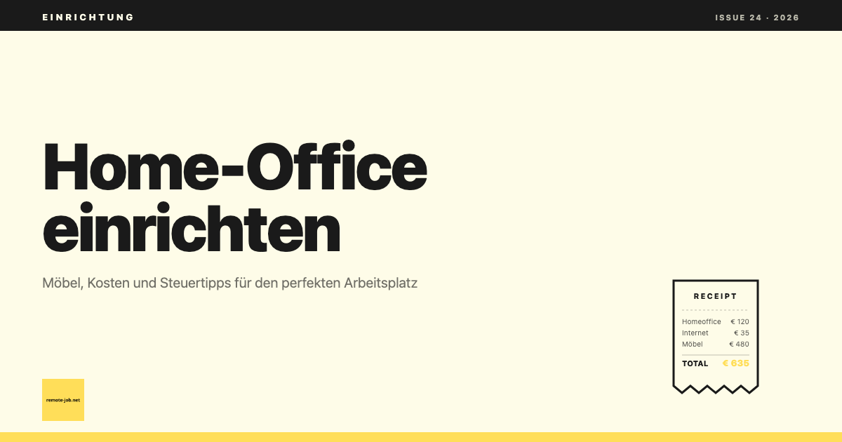 remote-job.net: Home-Office einrichten - Dein perfekter Arbeitsplatz zu Hause