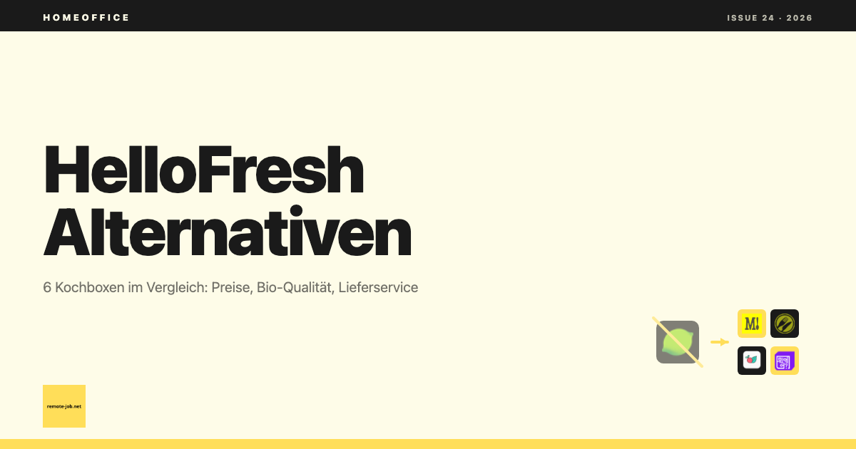 remote-job.net: HelloFresh-Alternative: Wir vergleichen 6 alternative Kochboxen