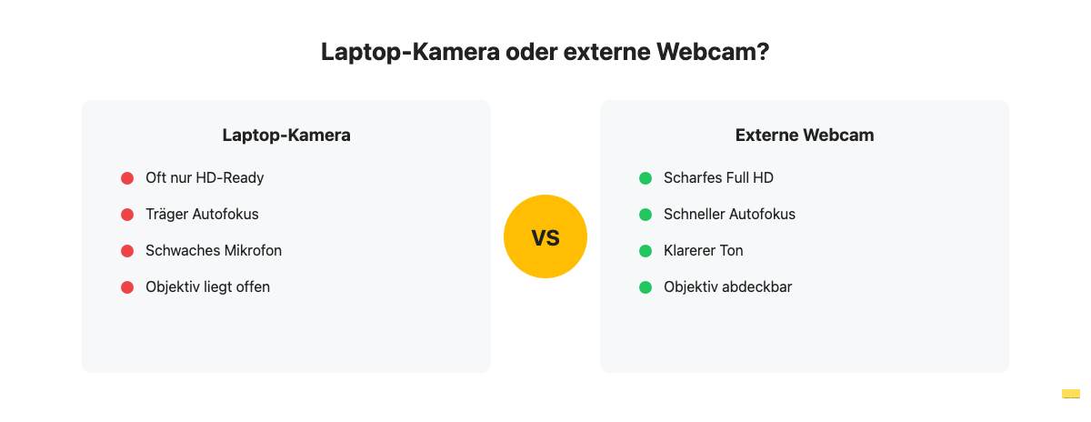 Vergleich: Externe Webcam oder doch die Laptop-Kamera