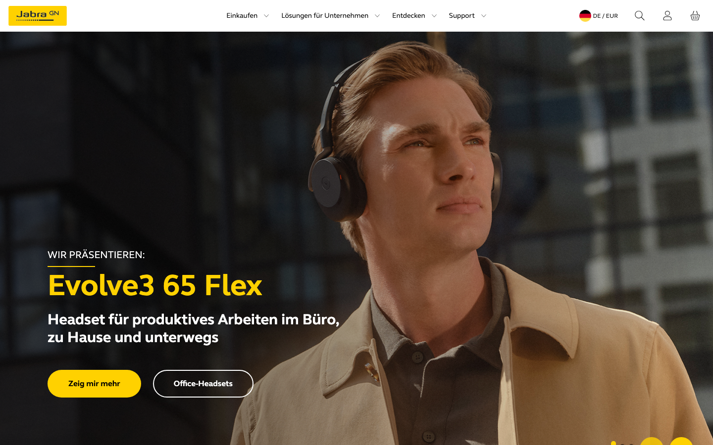 Jabra Markenwebsite Startseite