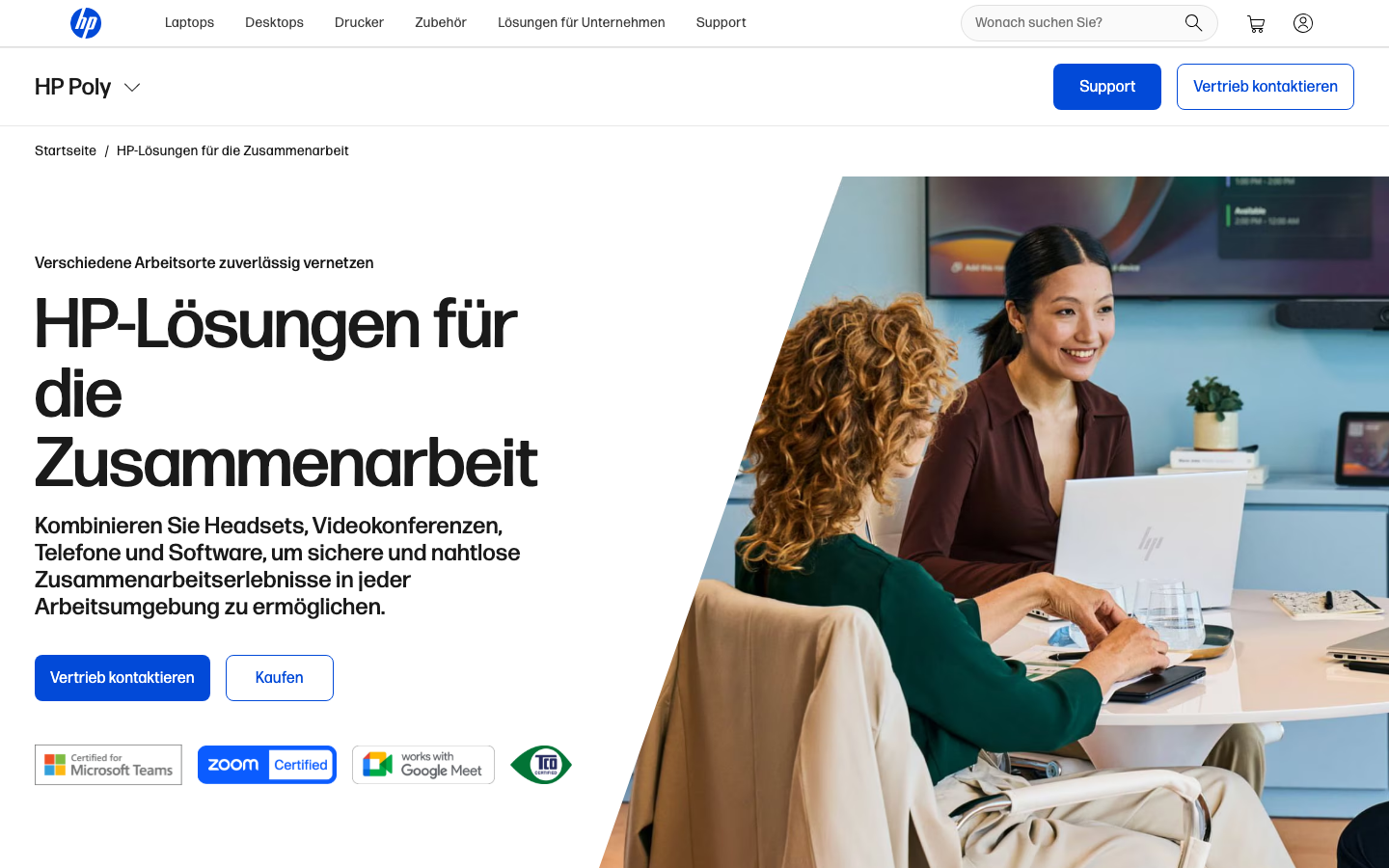 Poly Markenwebsite Startseite
