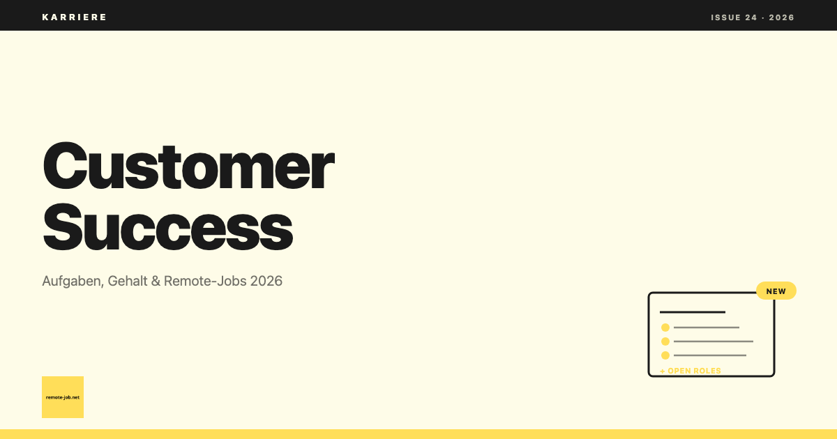 Customer Success Manager Karriereguide 2026 auf remote-job.net