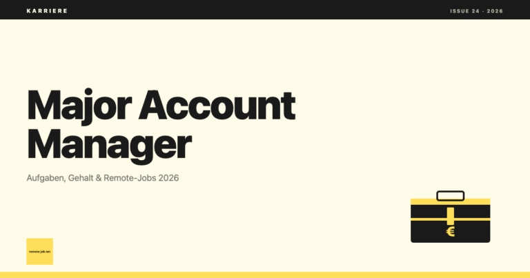 remote-job.net: Major Account Manager 2026: Aufgaben, Gehalt & Remote-Jobs