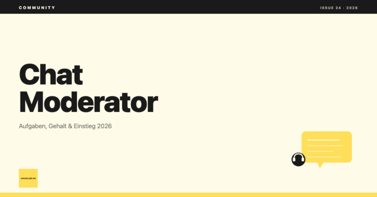 remote-job.net: Remote Chat Moderator Jobs 2026: Aufgaben, Gehalt & Einstieg