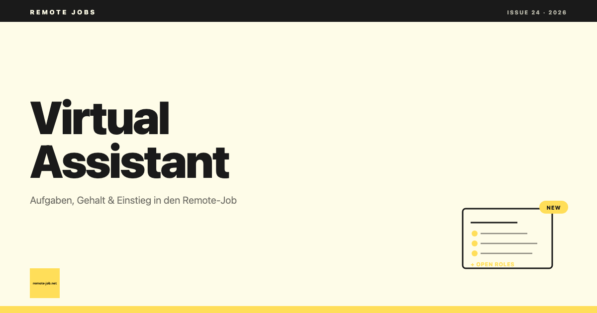 remote-job.net: Virtual Assistant: Aufgaben, Gehalt & Einstieg in den Remote-Job