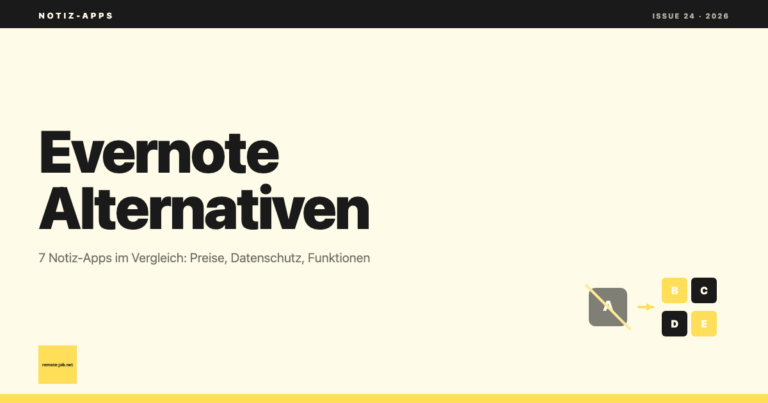 remote-job.net: Evernote Alternative 2026: 7 Notiz-Apps im Vergleich
