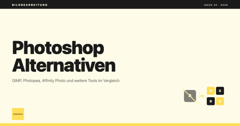 remote-job.net: Photoshop Alternative 2026: 7 Bildbearbeitungs-Tools im Vergleich