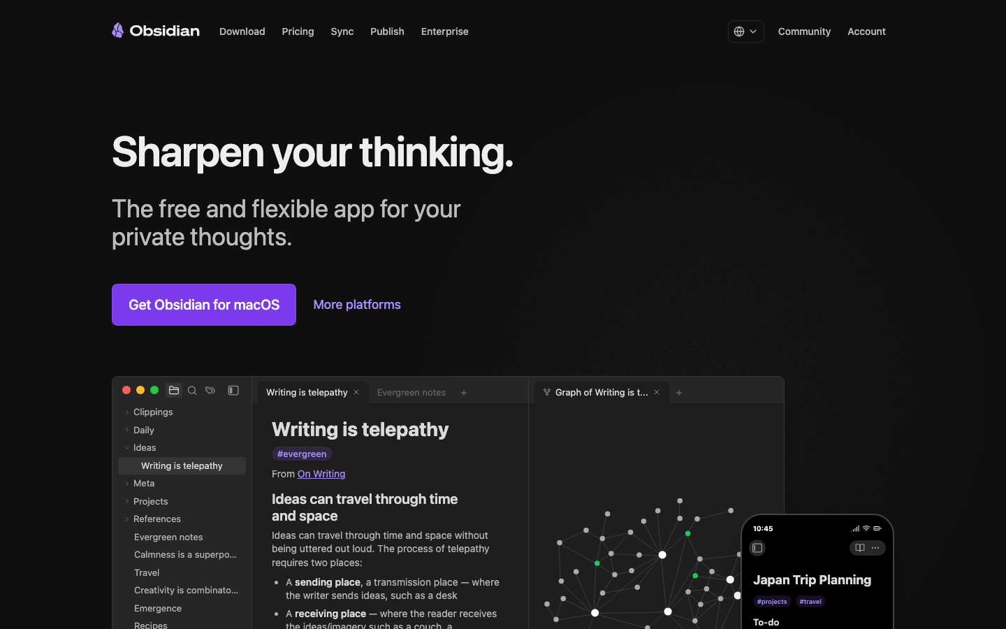 Obsidian Homepage – lokale Markdown-App als Evernote Alternative für Wissensmanagement