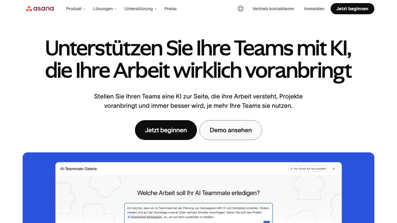 Asana Projektmanagement: Board-Ansicht und Timeline
