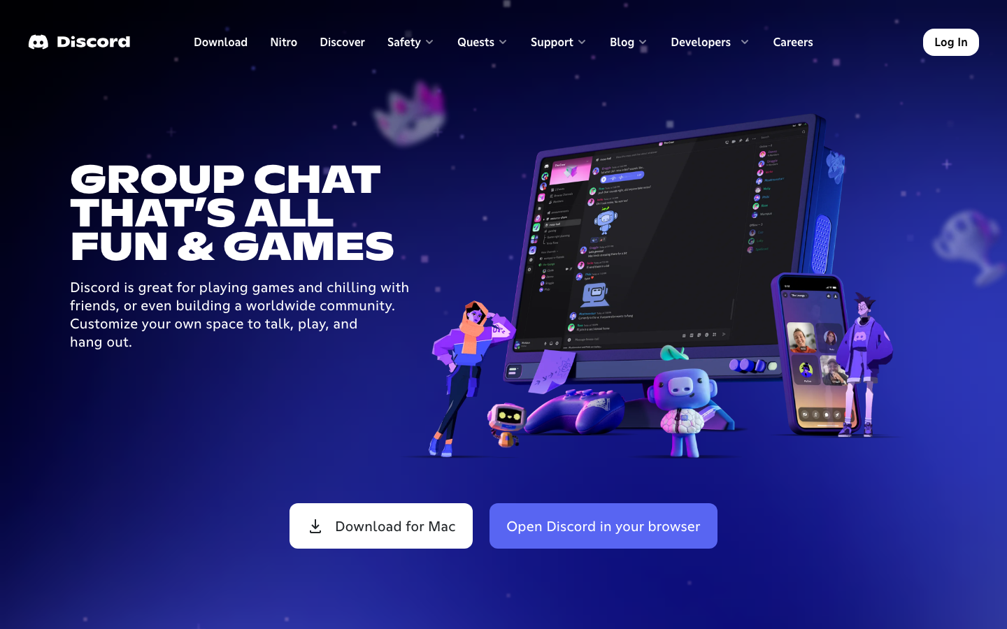 Discord-Startseite – Voice-Kanäle und Community-Features für informelle Teams