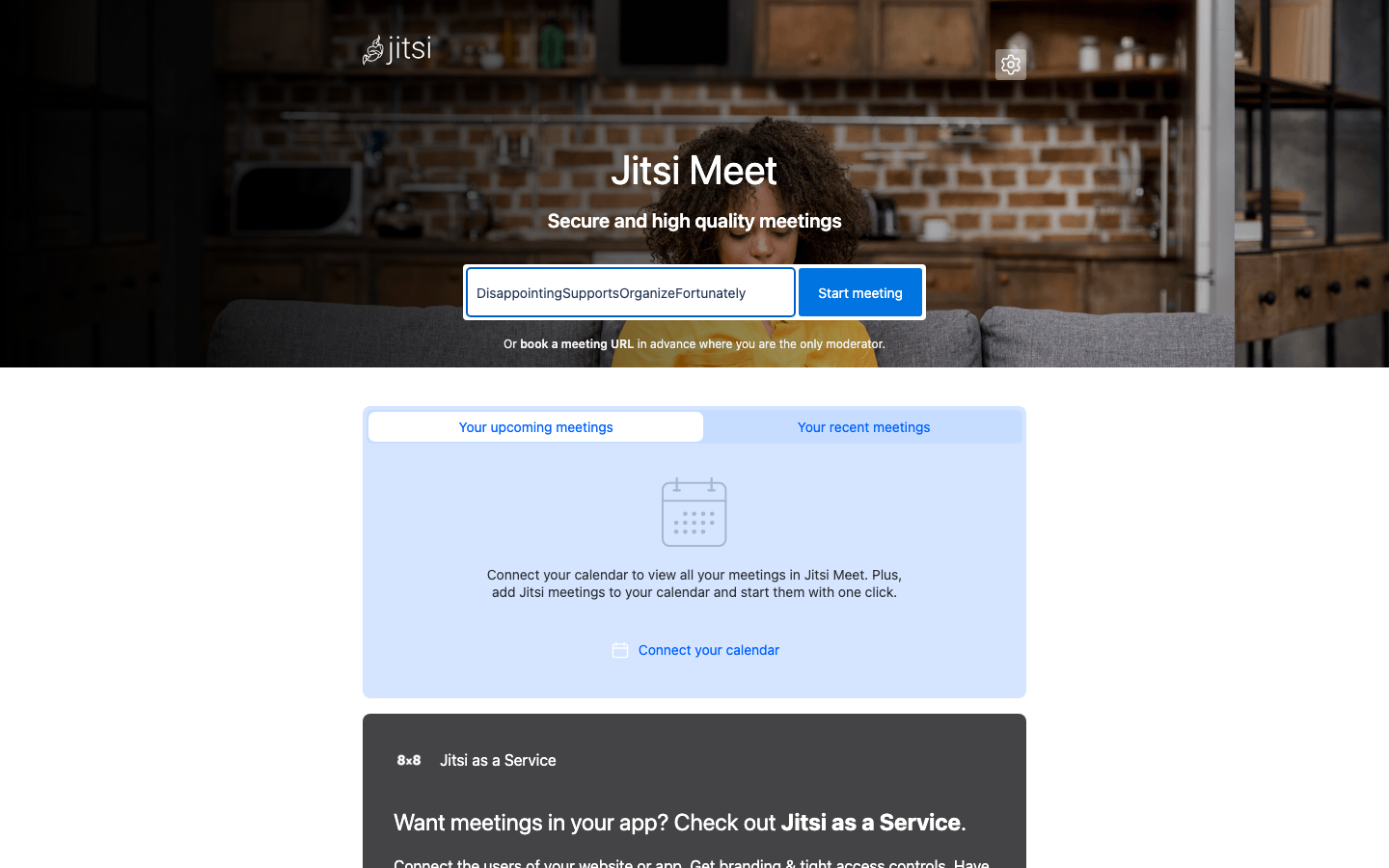Jitsi Meet Homepage – Open-Source-Videokonferenz ohne Anmeldung