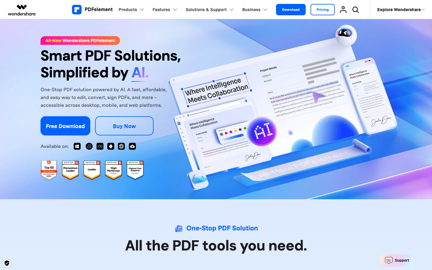 PDFelement von Wondershare - PDF-Editor mit KI-Features