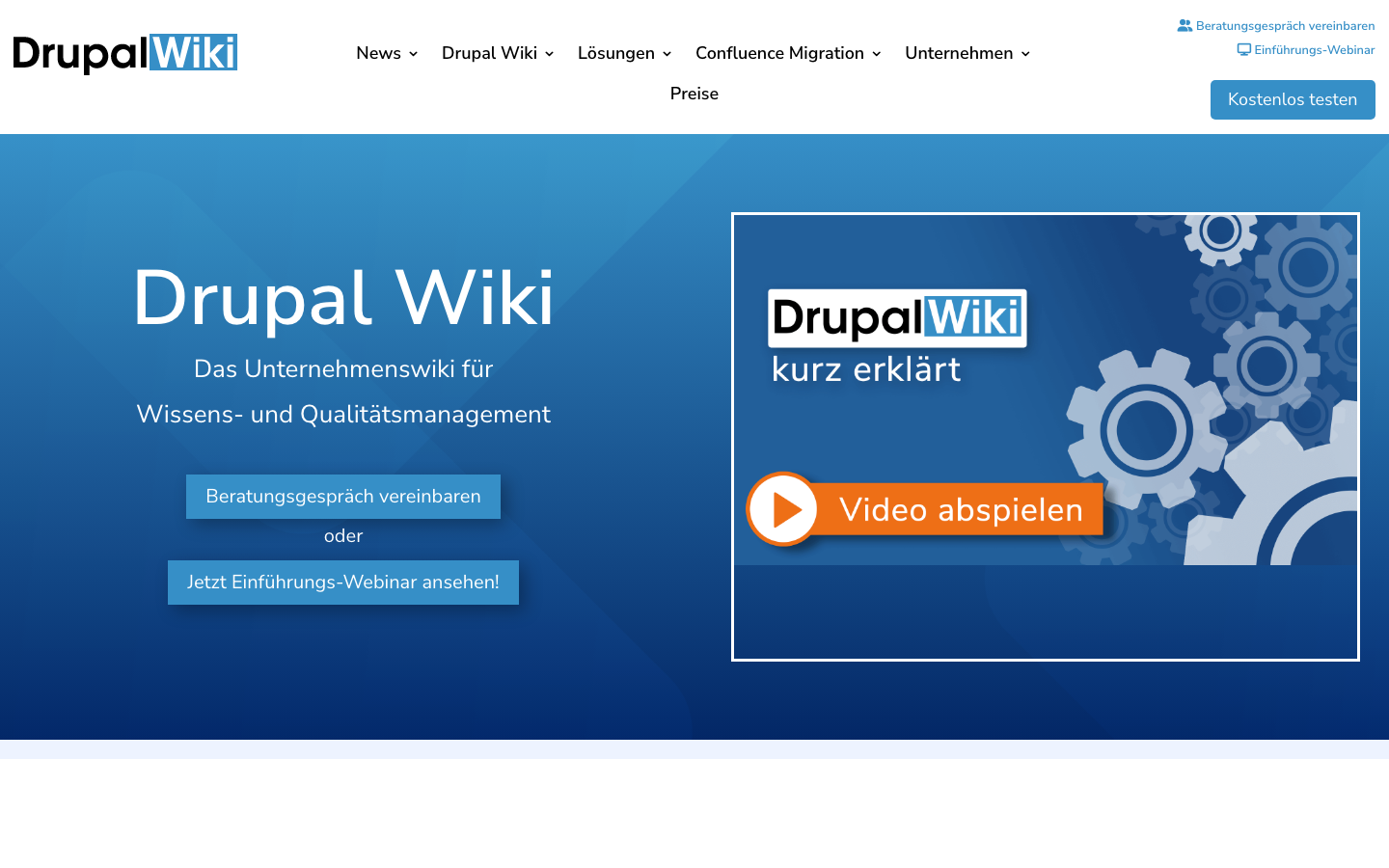 Drupal Wiki Homepage – Unternehmenswiki als Confluence Alternative