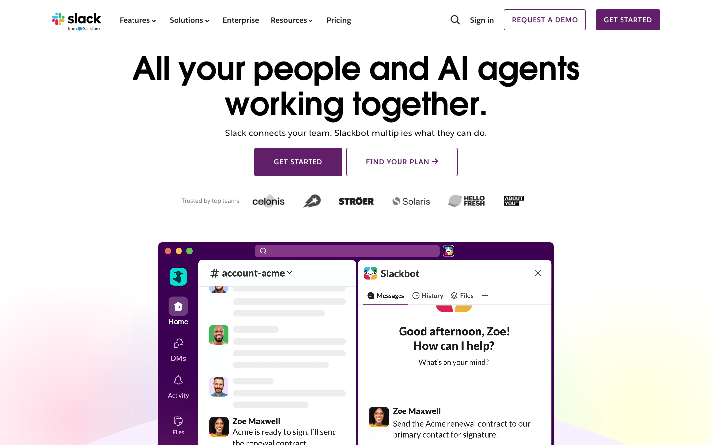 Slack Oberfläche: die bekannteste Discord Alternative für Teams