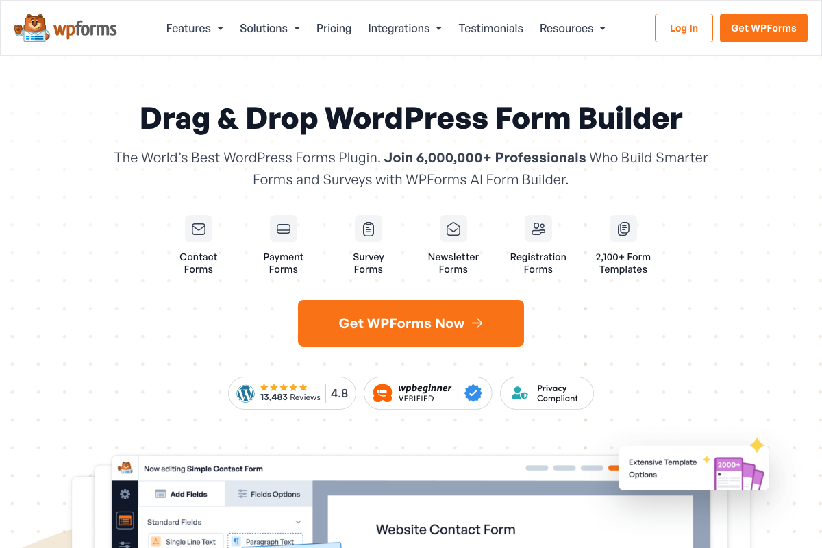 Screenshot WPForms - Typeform Alternative für WordPress