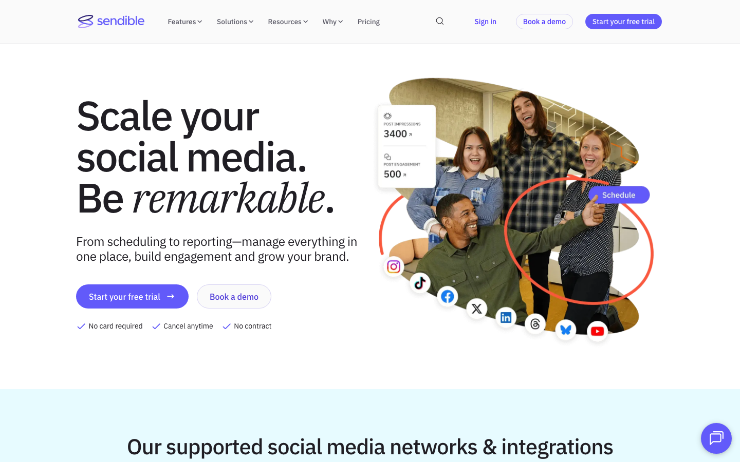 Sendible Agentur-Social-Media-Tool Startseite 2026