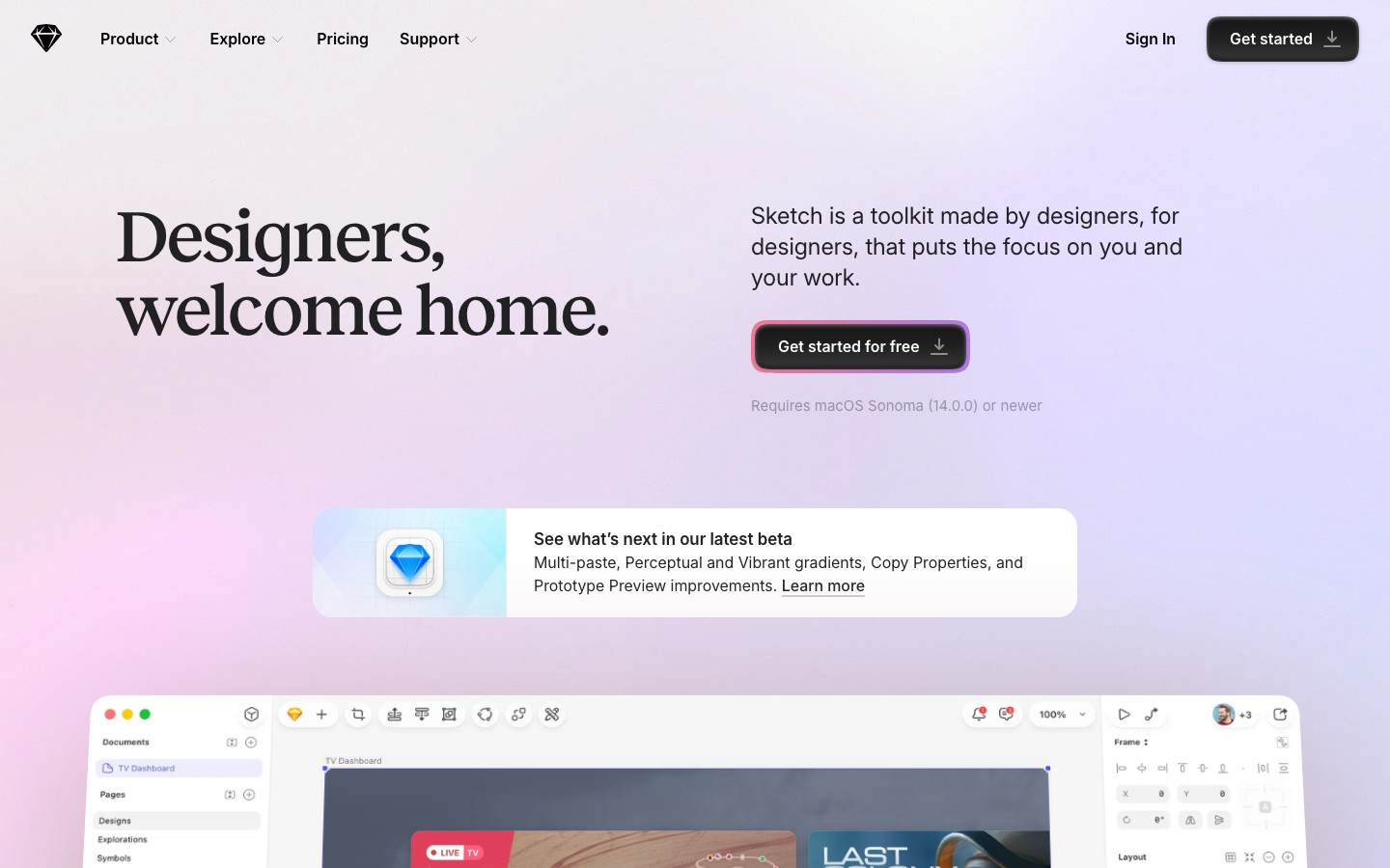 Sketch-Startseite – macOS-Designtool für UI/UX-Designer