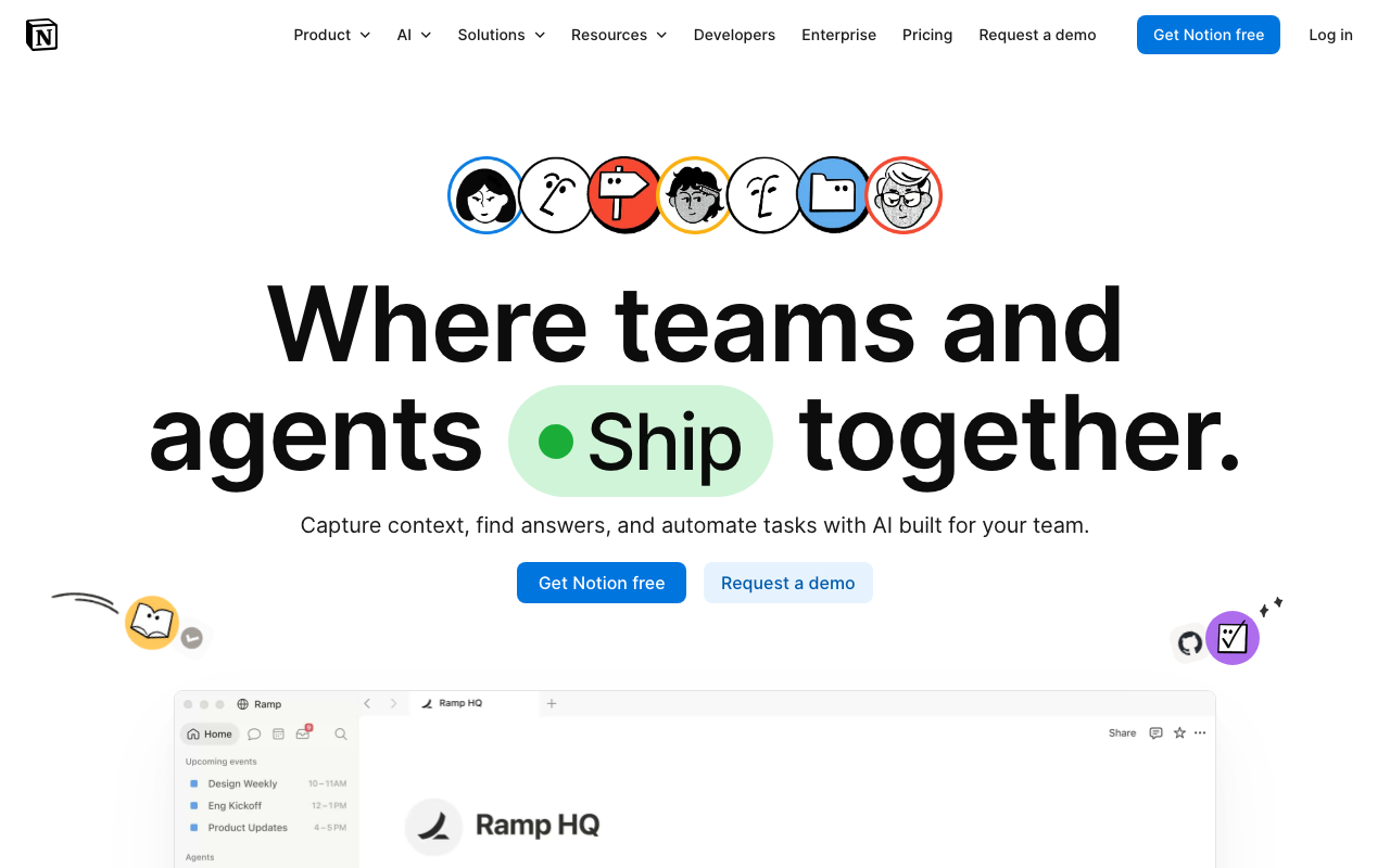 Notion Homepage – Airtable Alternative für Wissensmanagement