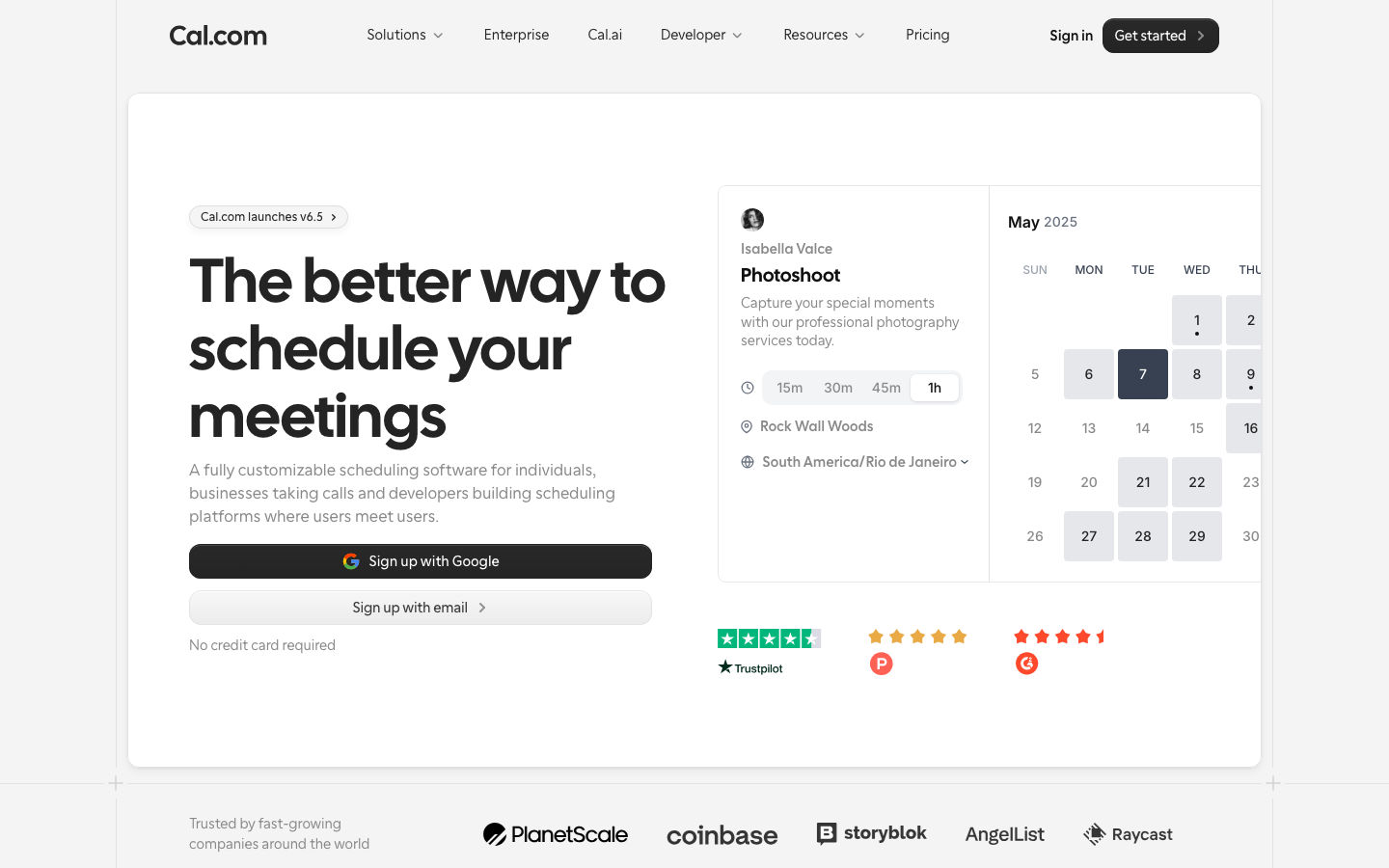 Cal.com Open-Source-Scheduling-App Homepage (Quelle: Cal.com)