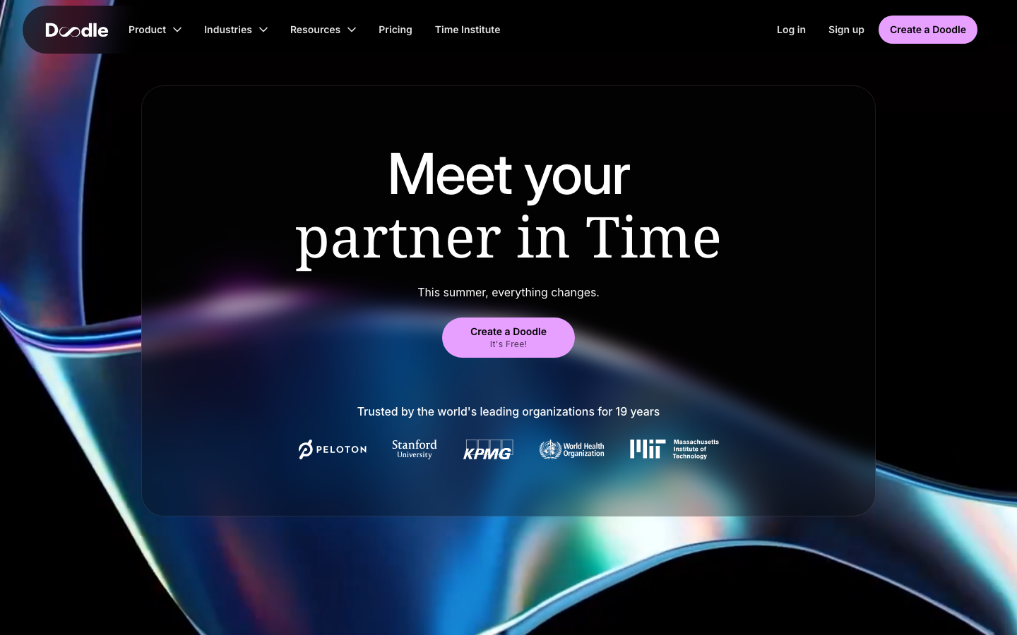Doodle Terminplanung Homepage (Quelle: Doodle)