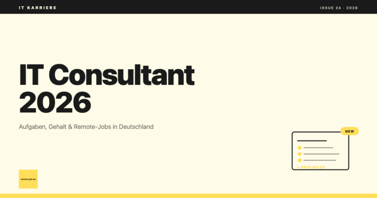 remote-job.net: IT Consultant: Aufgaben, Gehalt & Remote-Jobs 2026