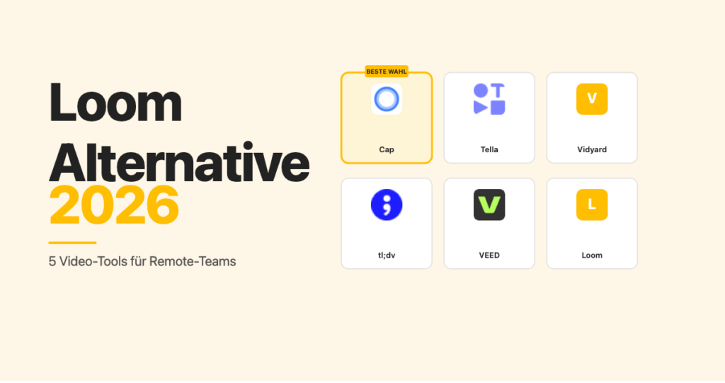 Loom Alternative 2026: 5 Video-Messaging-Tools für Remote-Teams