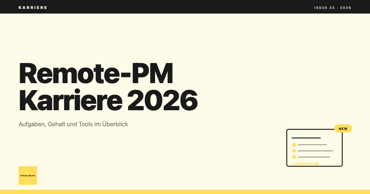 remote-job.net: Remote-Projektmanager Karriereguide mit Aufgaben und Gehalt 2026