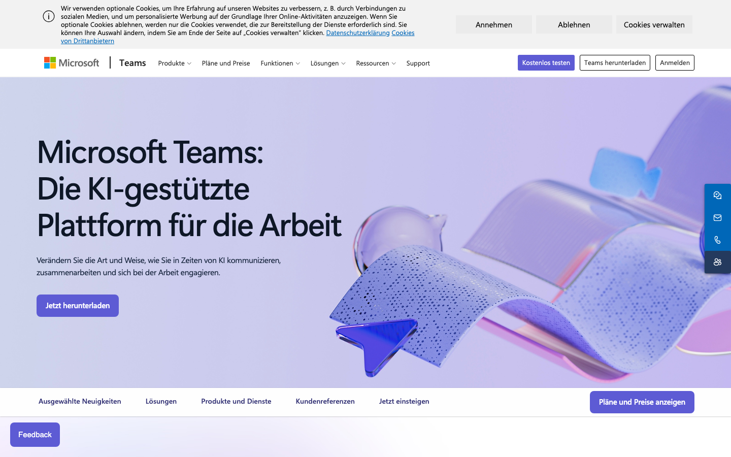 Microsoft Teams Startseite - Webex Alternative
