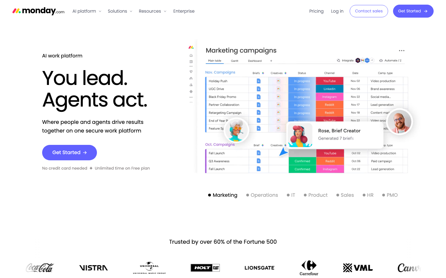 Monday.com Homepage Screenshot 2026