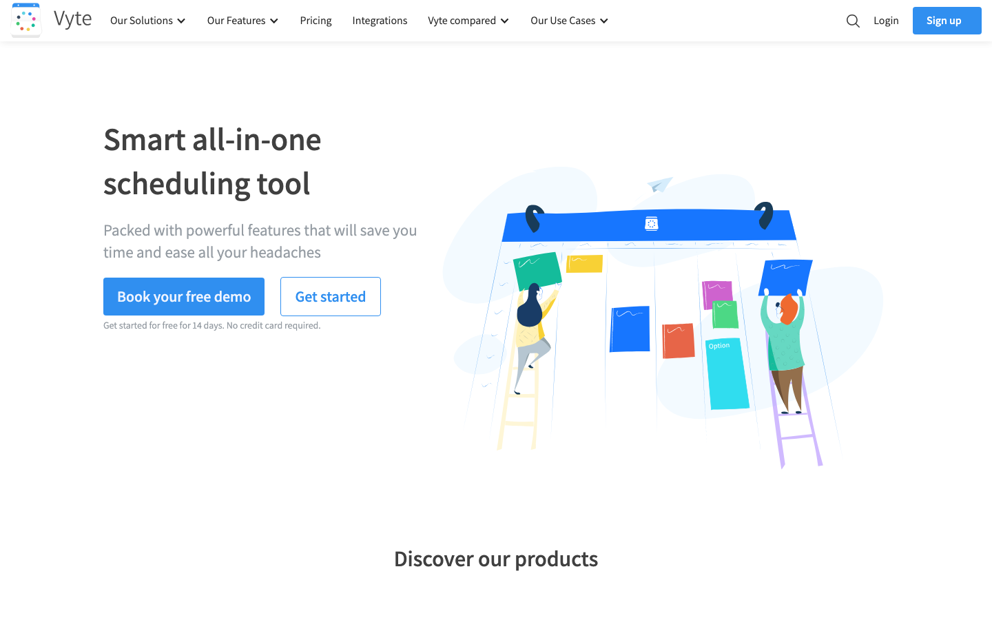 Vyte Terminbuchungs-Software Homepage (Quelle: Vyte)