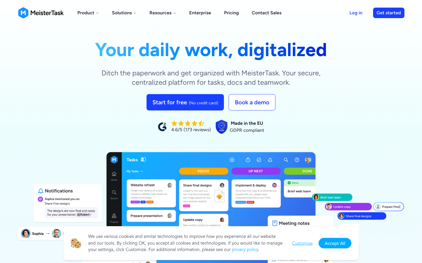 MeisterTask Homepage Screenshot 2026