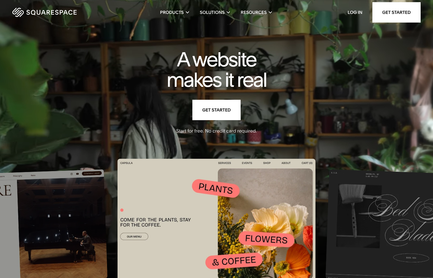 Squarespace Homepage - Design-First Shopify Alternative für Kreative