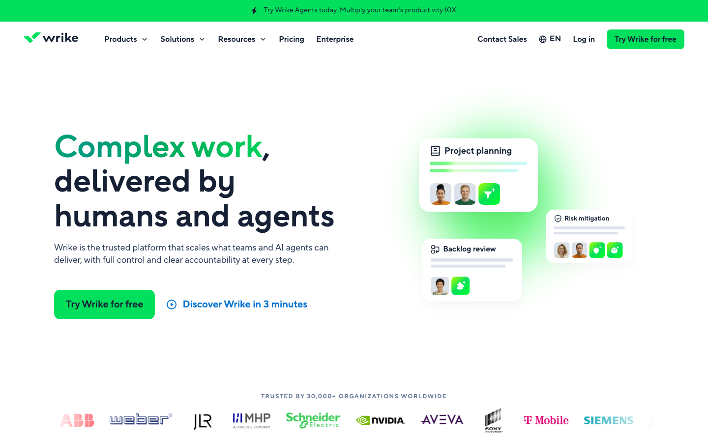 Wrike Homepage Screenshot 2026
