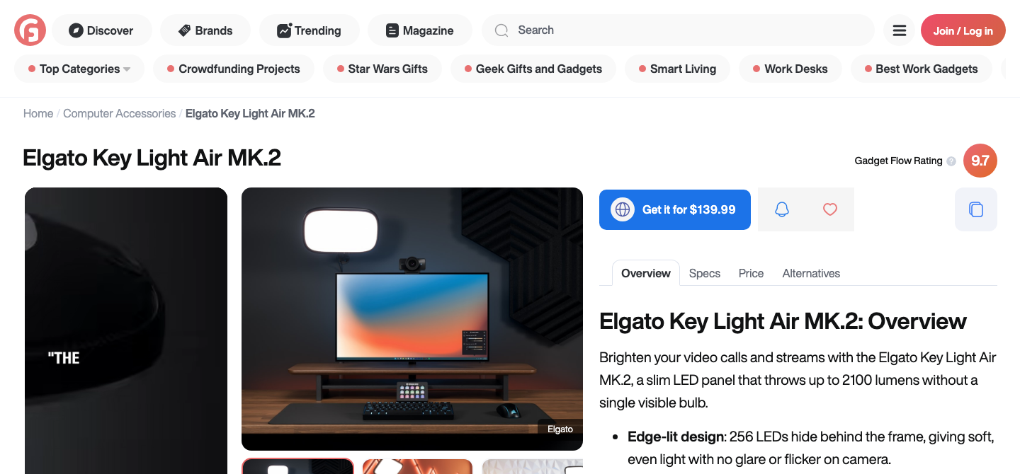 Elgato Key Light Air MK.2 Produktseite