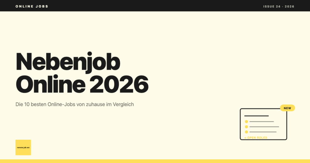 Nebenjob online 2026: Die 10 besten Online-Jobs von zuhause
