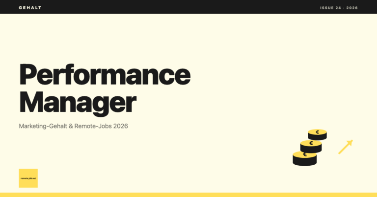 remote-job.net: Performance Marketing Manager Gehalt und Aufgaben