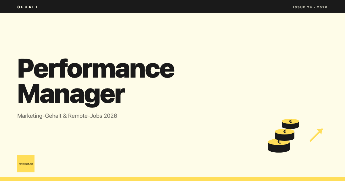 remote-job.net: Performance Marketing Manager Gehalt und Aufgaben
