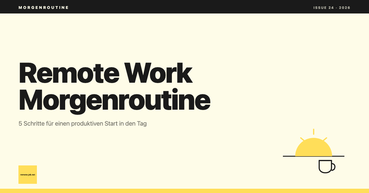 remote-job.net: Remote Work Morgenroutine: Produktiv und motiviert in den Tag starten