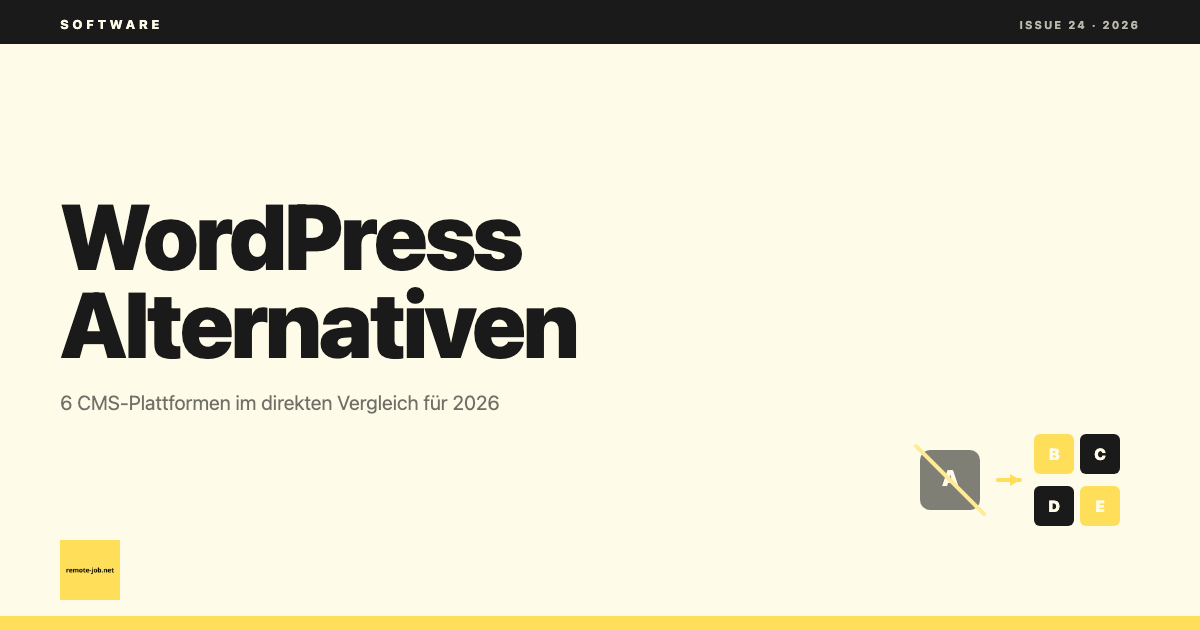 remote-job.net: WordPress Alternative 2026: 6 CMS-Plattformen im Vergleich