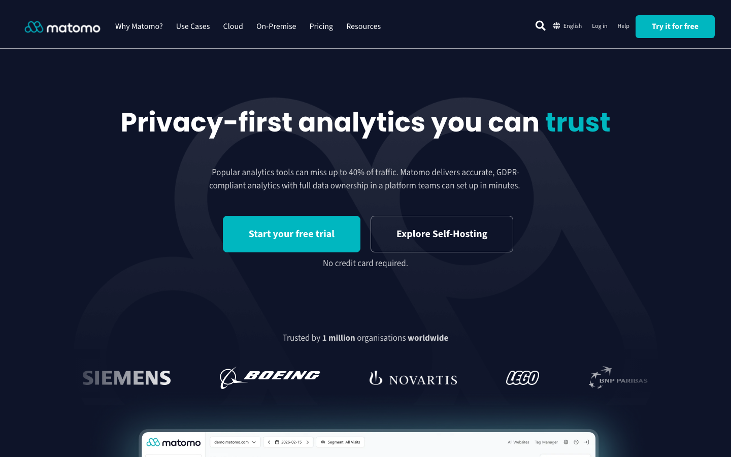 Matomo Screenshot: datenschutzfreundliche Web-Analytics-Plattform als Google-Analytics-Alternative