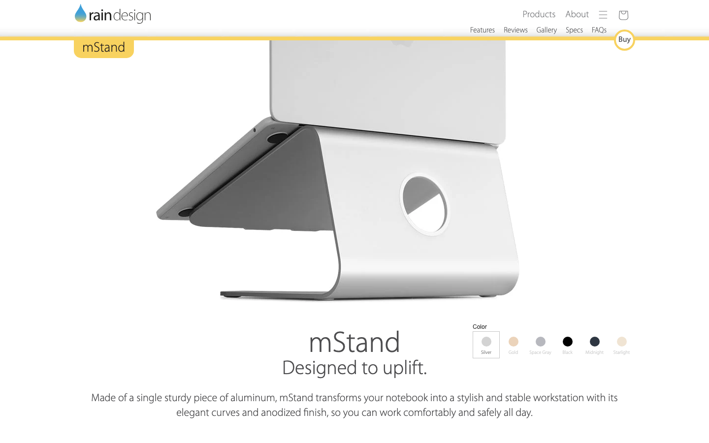 Rain Design mStand Laptop-Ständer aus einem Aluminiumblock