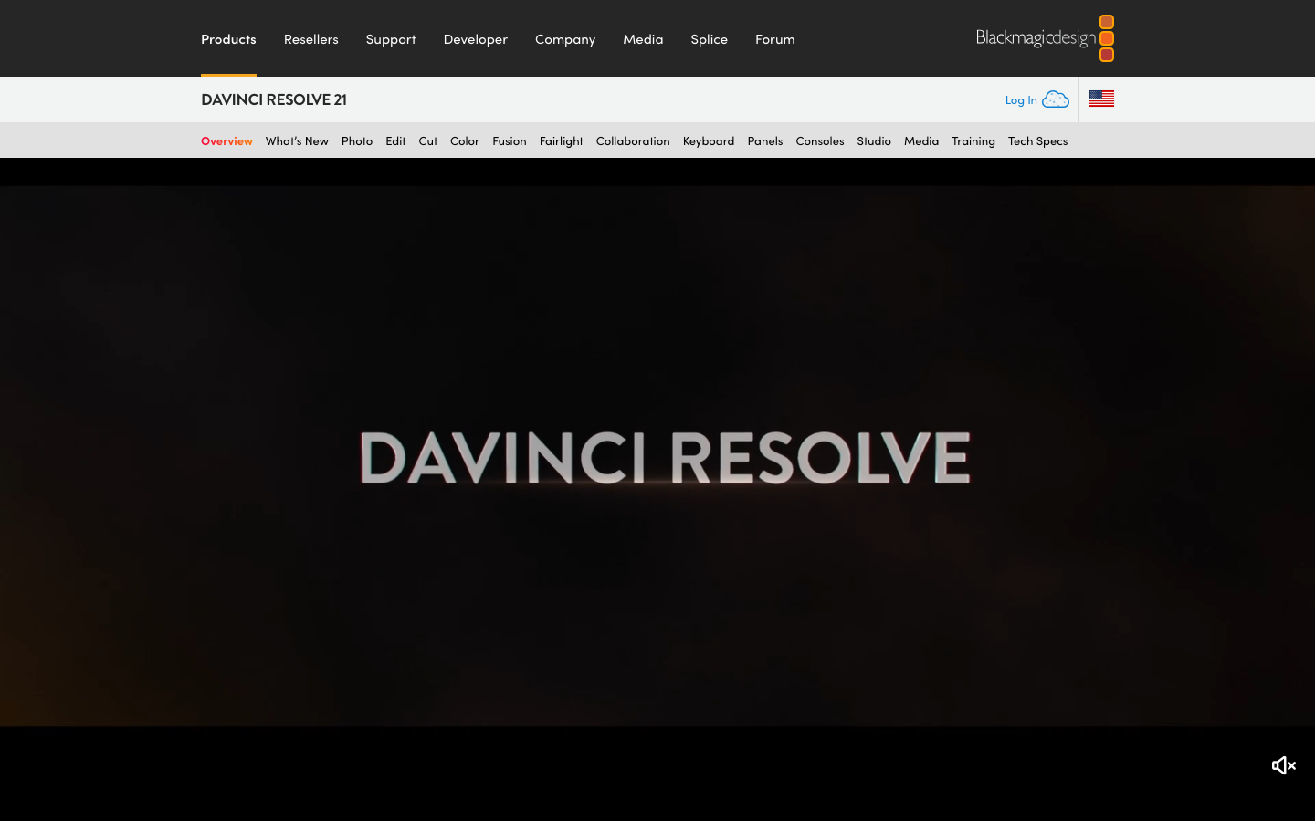 DaVinci Resolve Homepage Screenshot 2026