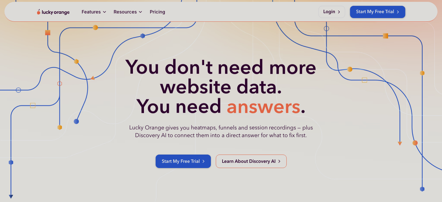 Lucky Orange Screenshot: Heatmap- und Recording-Tool mit integriertem Live-Chat