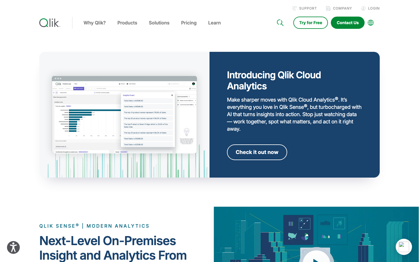 Qlik Sense Screenshot: Qlik Cloud Analytics Startseite