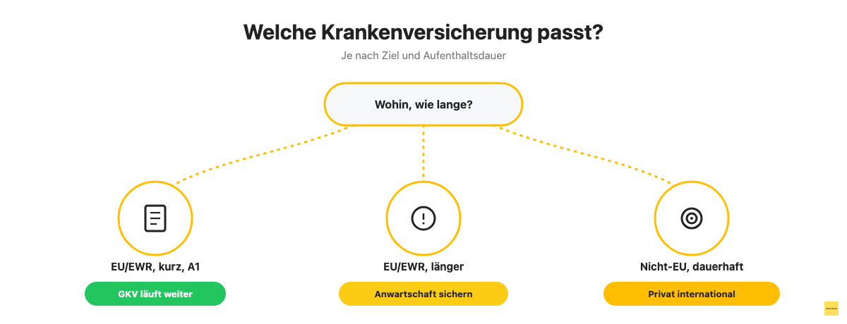 Entscheidungshilfe Krankenversicherung für digitale Nomaden: gesetzlich, Anwartschaft oder privat international