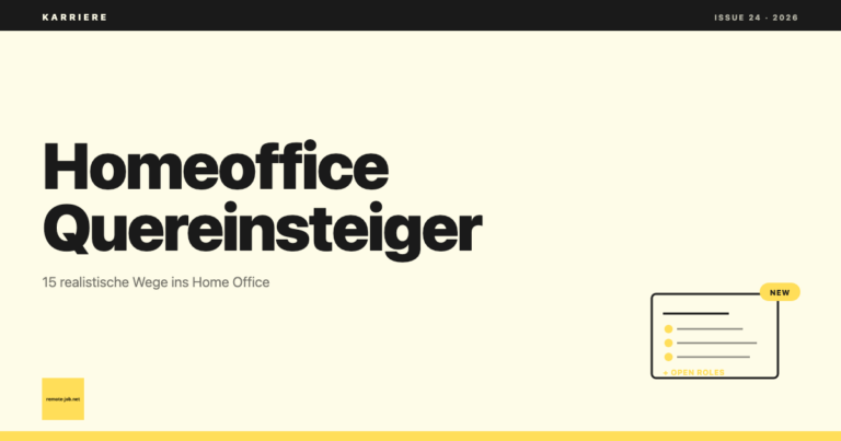 remote-job.net: Homeoffice-Jobs für Quereinsteiger: 15 realistische Wege
