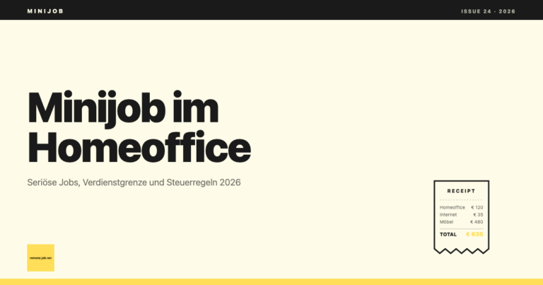 remote-job.net: Minijob im Homeoffice: seriöse Möglichkeiten im Überblick