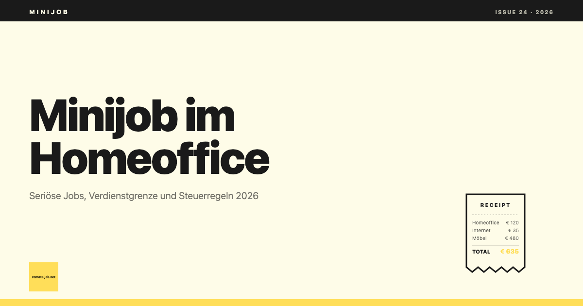 remote-job.net: Minijob im Homeoffice: seriöse Möglichkeiten im Überblick