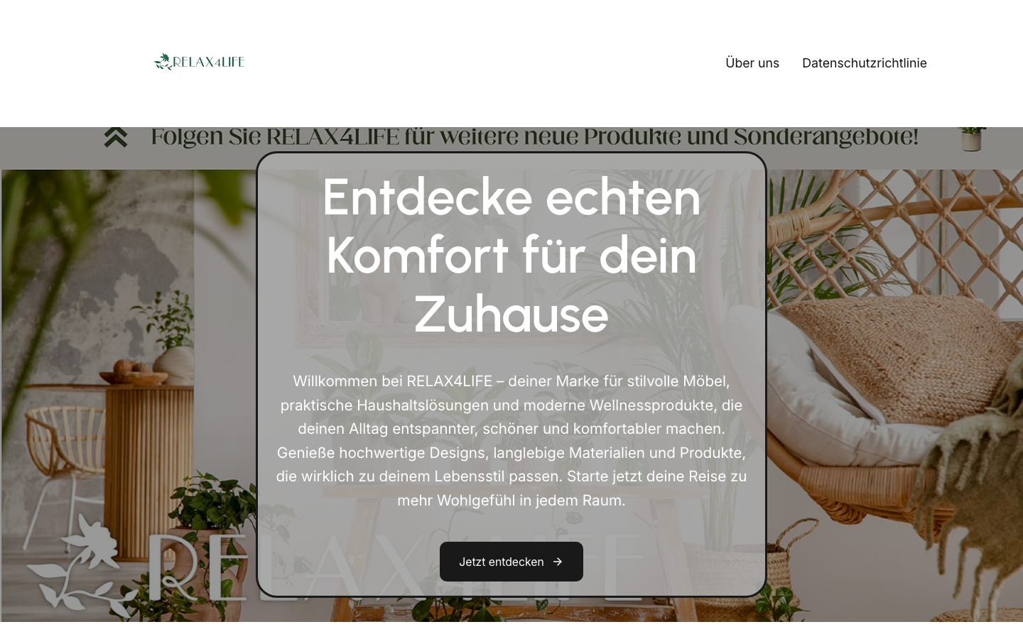 Startseite der Marke RELAX4LIFE